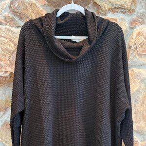 Cozy Black Cowl Neck Dolman Sleeve Sweater M/L